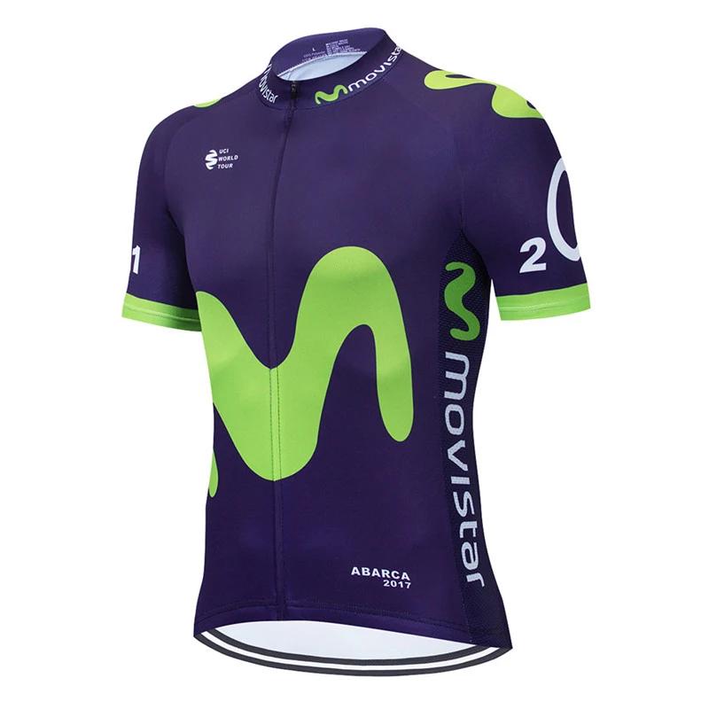 2025 Movistar Pattern Men Summer Cycling Clothing Breathable Clothes Kit Short Sleeve Bib Shorts MTB Ropa Ciclismo Maillot Wear