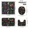 2Dflat 4pcs Dreamy Butterfly Night Moon Print Shower Curtain Set, Bathroom Decor Kit Includes Shower Liner, Non-Slip Mat