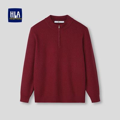 HLA Men's Mock Neck Long Sleeve Pullover Knit Sweater