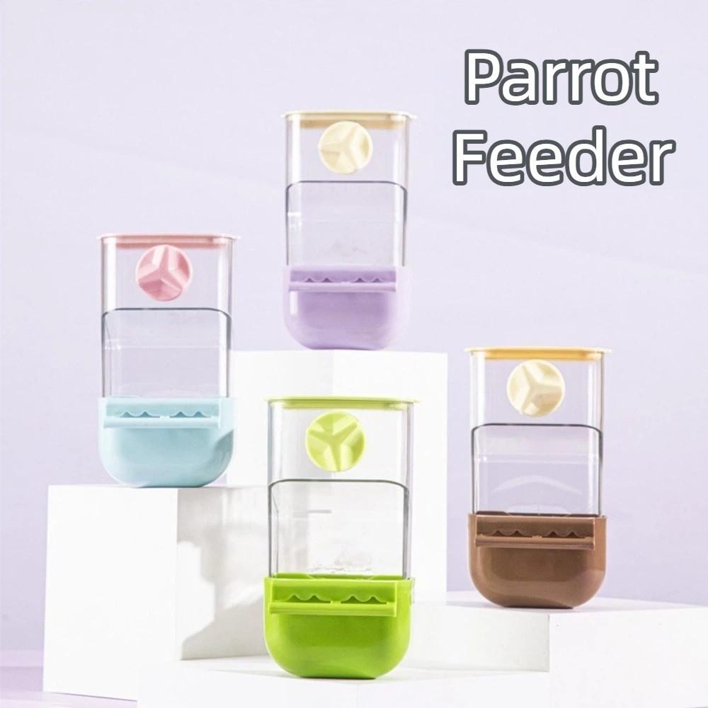 Νέος Αυτόματος Τροφοδότης Παπαγάλων Μεγάλης Χωρητικότητας Αντι-Χυσίματος Εργαλείο Τροφοδοσίας Πουλιών Στήριξη Κλουβιού Διαφανές Δοχείο Τροφής Προμήθειες Κατοικίδιων