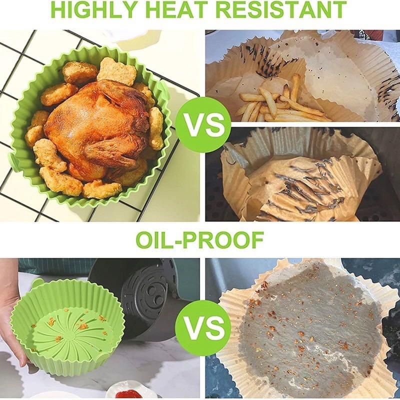 Air Fryer Silicone Basket Reusable Silicone Mold For Air Fryer Pot Oven Baking Tray Fried Chicken Mat Air Fryer Accessories