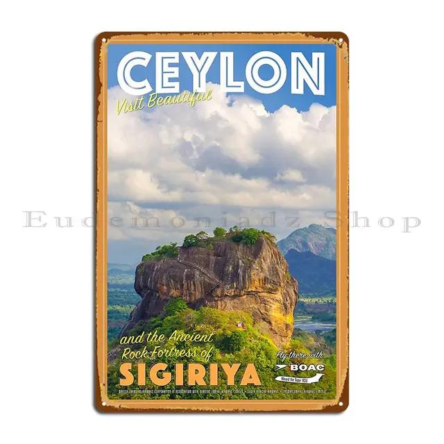 

Vintage Ceylon Sri Lanka Travel Poster Metal Plaque Wall Decor Personalized Tin Sign for Pub Man Cave Funny Retro Art 20x30cm（7.8x11.8inch）