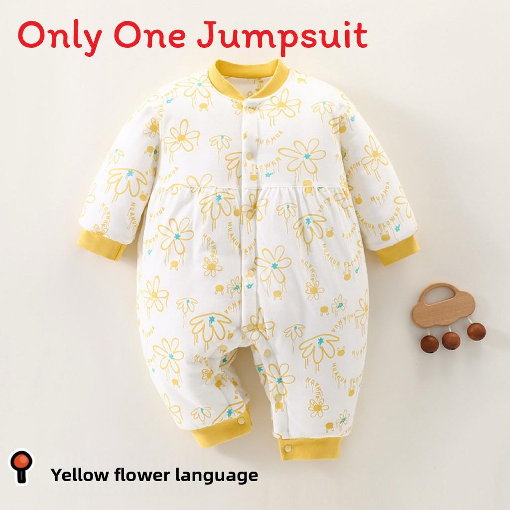 Baby Winter Cotton Romper With Thickened Fabric For Newborns And Infants