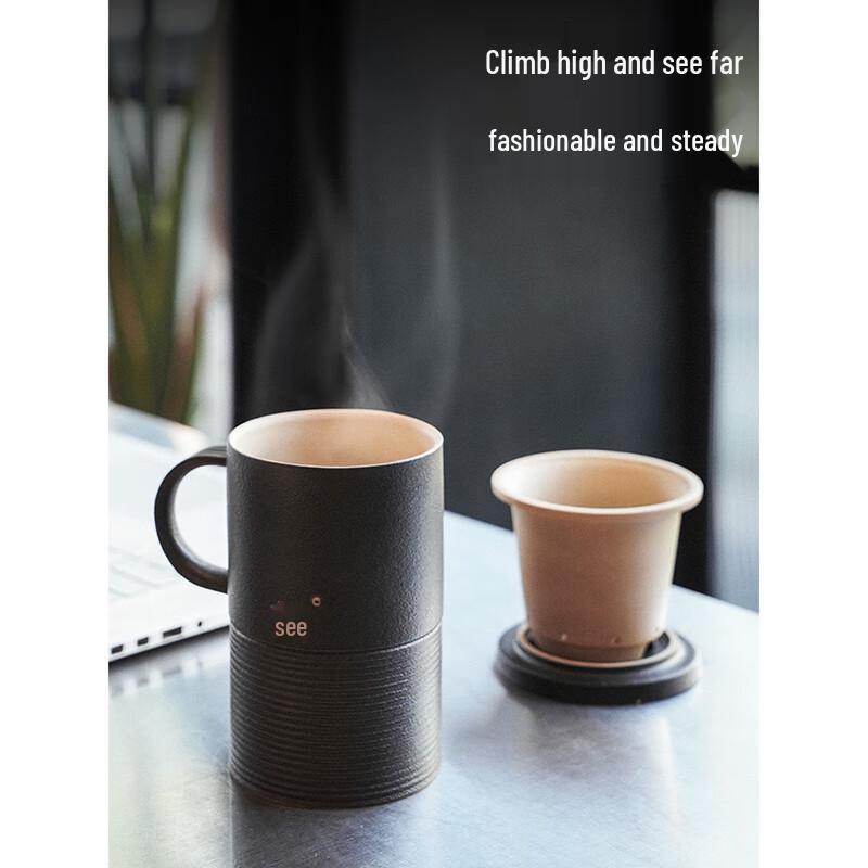 Wanqian Tang Zisha Style Ceramic Tea Mug with Filter