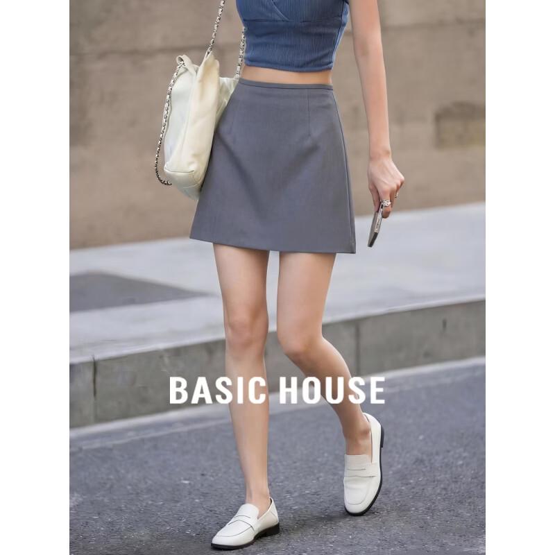 Basic House Women s High Waist A-line Short Skirt M