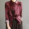 Printing Vintage Classic Korean Straight Button Turn-down Collar Cardigan All Season Thin Blouses Women's Clothing Fashion