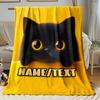 Customized Name Cat Flannel Blanket, Suitable for Sofa, Bed, Birthdays, Children, Friends, Gifts
