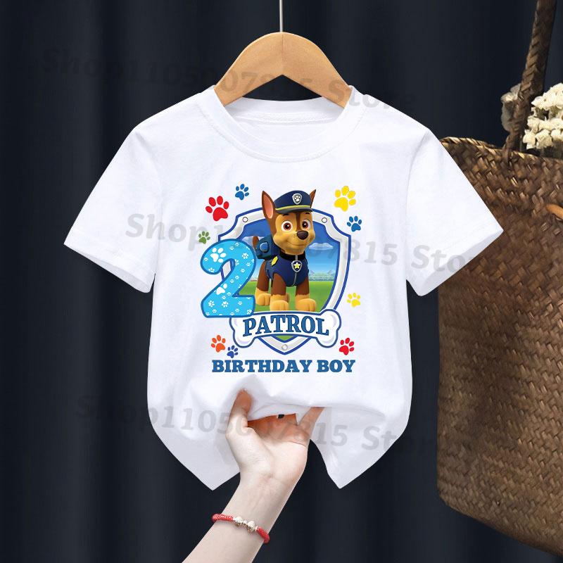 Cute Children's T-Shirt Cartoon Number Print Short Sleeve Summer Fashion Birthday Gift