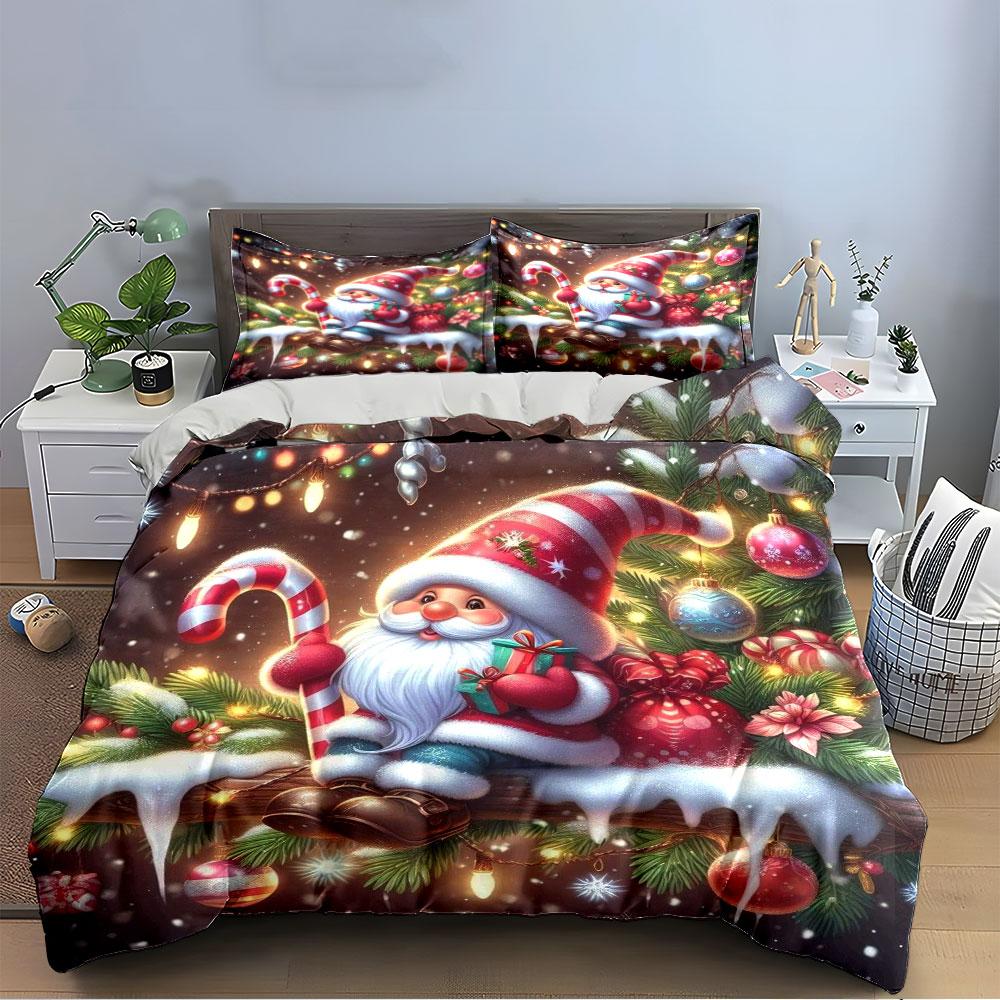 Christmas Santa Bedding Set Bedding Duvet Cover Set Duvet Cover Pillowcases (1 * Duvet Cover 2 * Pillowcases, Without Duvet Insert)