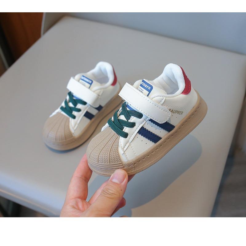 Kids' Sneakers, Minimalist Unisex Baby Soft-Sole Anti-Slip Shell-Toe Shoes, Children's Casual Shoes & White Flats.