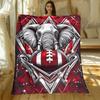1pc Red Retro Elephant American Football Portable Blanket-Lightweight Home Furnishings Bedding Blanket Suitable for Travel Camping Living Ro
