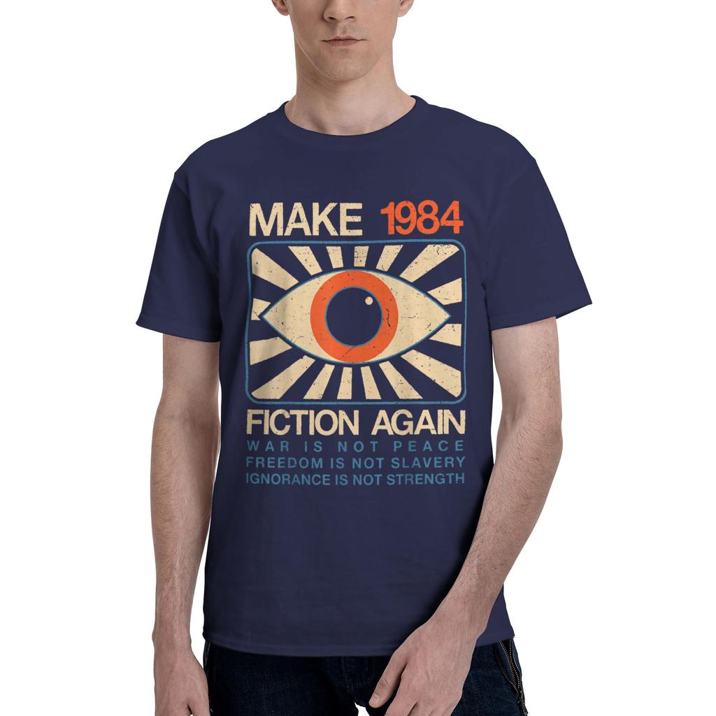 Rendi di Nuovo la Fantascienza del 1984 T-shirt Unisex Distopica 1984 George Orwell Maglietta Manica Corta Girocollo T-shirt Abbigliamento in Cotone