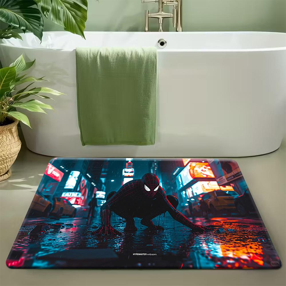 Marvel 1pc Cartoon Print Doormat, Iron for Man Red and Golden Armor Shattered Light Effect Background, Easy to Clean, Suitable