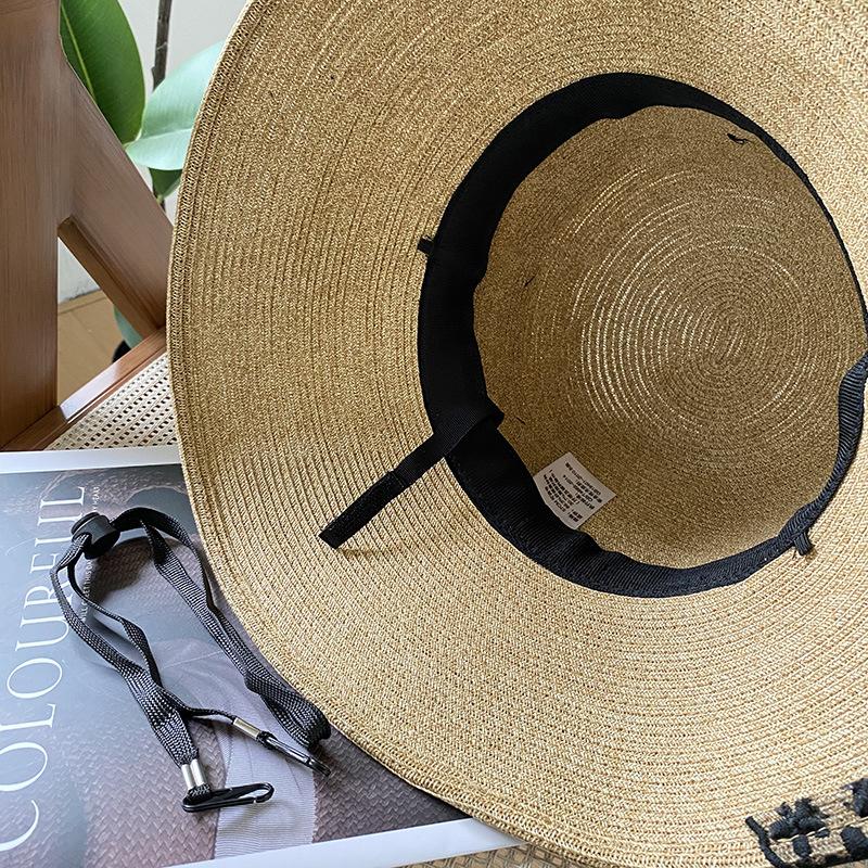 New Lace Edge Elegant Straw Hat Children's Summer Big Brim Sun Protection and UV Protection Sun Hat