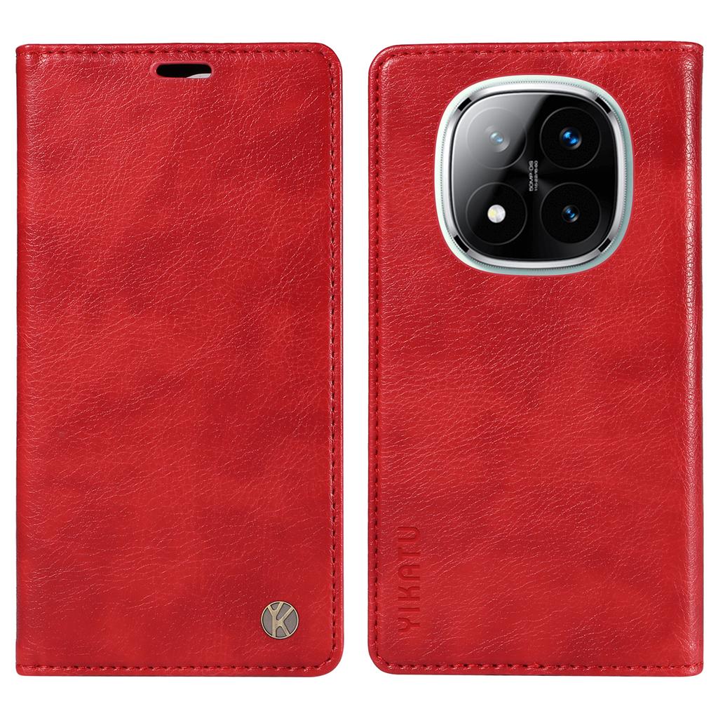YIKATU YK-006 For Xiaomi Redmi Note 14 Pro+ 5G/Note 14 Pro 5G/Poco X7 5G Wallet Case Litchi Grain Leather Phone Cover