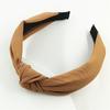 Popular Women Leopard Print Satin Fabric Knot Headband Lady Girls Simple Solid Twill Cloth Knotted Hairband Casual Head Hoop