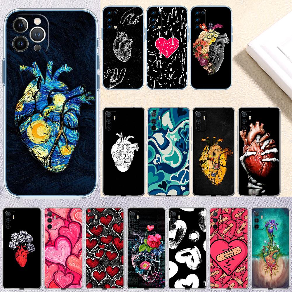 Calm Heart Art Transparent Phone Case for Motorola Moto G10 G20 G30 G31 G32 G34 G35 G41 G42 G50 G51 G52 G55 G60 G60S