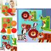Wooden Animal And Fruit Lacing Board Educational Toy For Toddler Hand Eye Coordination Development