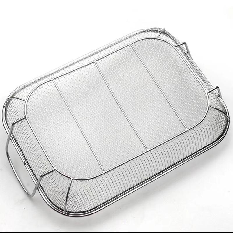 

KEMORELA Stainless Steel BBQ Vegetable Basket Square Grill Drain Frying Outdoor Cookware for Charcoal Barbecue 1 Piece