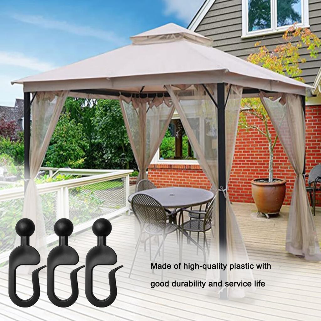 Römische Zelt-Pergola-Sonnenschutz-Eisenzaun-Gaze-Transparenter Vorhang, Kunststoffhaken-Zubehör