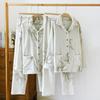 Pijama de Flanela para Casal: Conjunto de Veludo Grosso com Manga Longa Plus Size para Mulheres e Conjunto Quente de Corte Amplo para Homens para Uso Interno/Externo