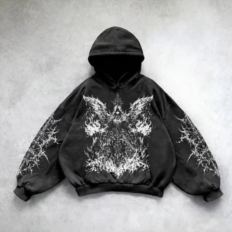 Y2K Retro Punk Solid Color 3D Printed Hoodie Streetwear Unisex Oversized Zip-Up Sweatshirt Teens