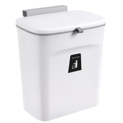 Bidone della spazzatura fissato al muro da 7L/9L con coperchio Bidone dei rifiuti Bidone dell'armadio da cucina Appeso Bidone della spazzatura Bidone della spazzatura Riciclaggio dell'auto Pattumiera Spazzatura