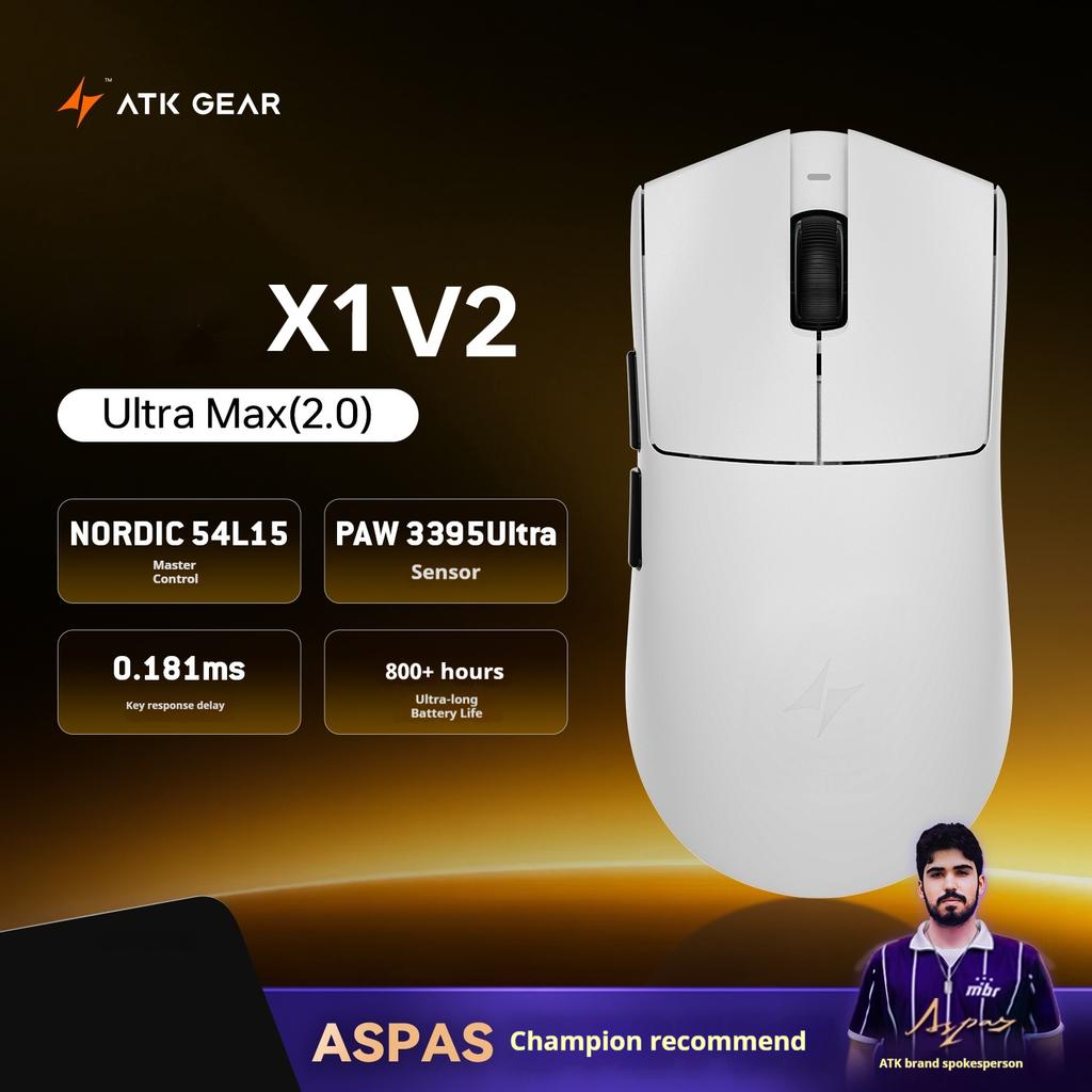 ATK X1 V2 Ultimate 2.0 Mouse Wireless Paw3950 Utrla 54g Lightweight 750ips 0.163ms Low Latency 650ips Gamer New Accessory Gifts
