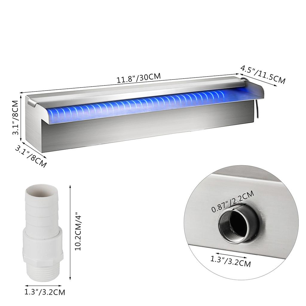 30-150CM Pool Fountain Garden Swimming Feature Decorative Fountain Waterfall Acrylic Fountain Pond LED