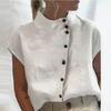 2023 Summer Hot-Selling Women's Casual Loose Fit Cotton-Linen Button-Up Shirt