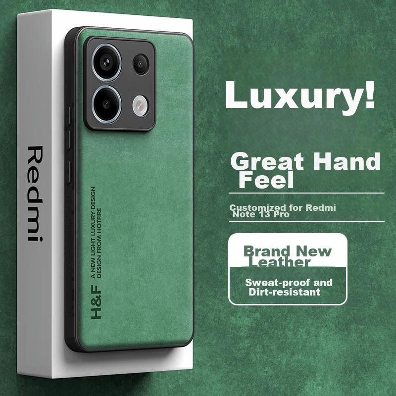 HotFire Phone Case for Xiaomi Redmi Note13Pro, Upgraded Skin-Like Matte Lens Silicone Cover - Dark Night Gree