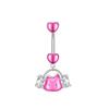 Belly Button Piercing Heart Ring Stainless Steel Copper Anti-Allergy Navel Jewelry for Summer Beach Swimming Accessories