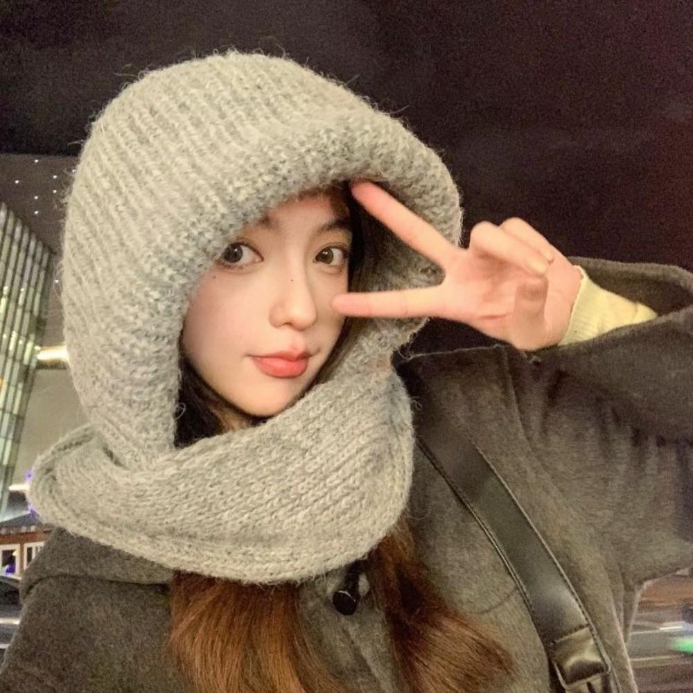 Warm Scarf Mask Integrated Hat Windproof Ear Protection Hat New Neck Warmer  Autumn and Winter