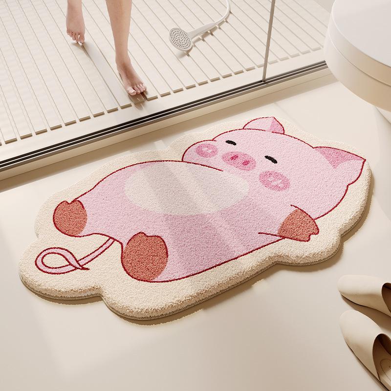 Cute Entrance Door Mat Bathroom Anti Slip Carpet Dirt Resistant and Wear-resistant Foot Pad