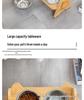 Adjustable Bamboo Cat & Dog Bowl Stand with Double Bowls and Pet Neck Protection