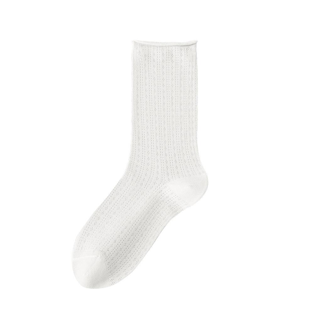 Women's Summer, Spring and Summer Cold Socks, Thin Mesh, Solid Color Long Socks, Breathable Pile Socks, Long Tube Postpartum Socks