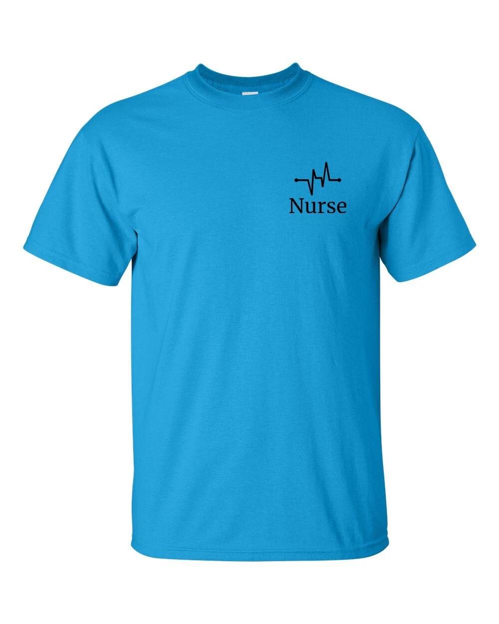 

Unisex Heathcare Nurse Heartbeat Small Left Crest Short Sleeve T-Shirt S