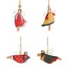 Multicolor Christmas Hanging Decorations Iron Art Cartoon Angel Girl Drop Ornament Retro Xmas Tree Embellishment