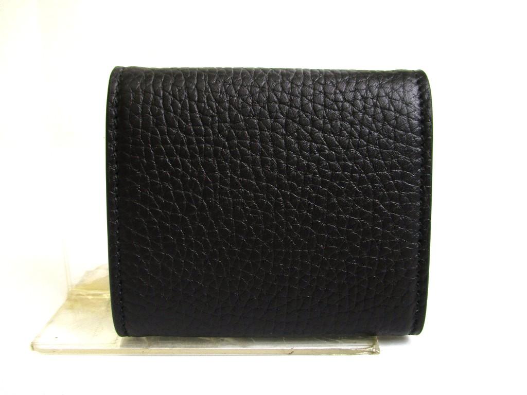 Authentic GUCCI Metal Logo Black Leather Coin Purse #a806  Refurbished