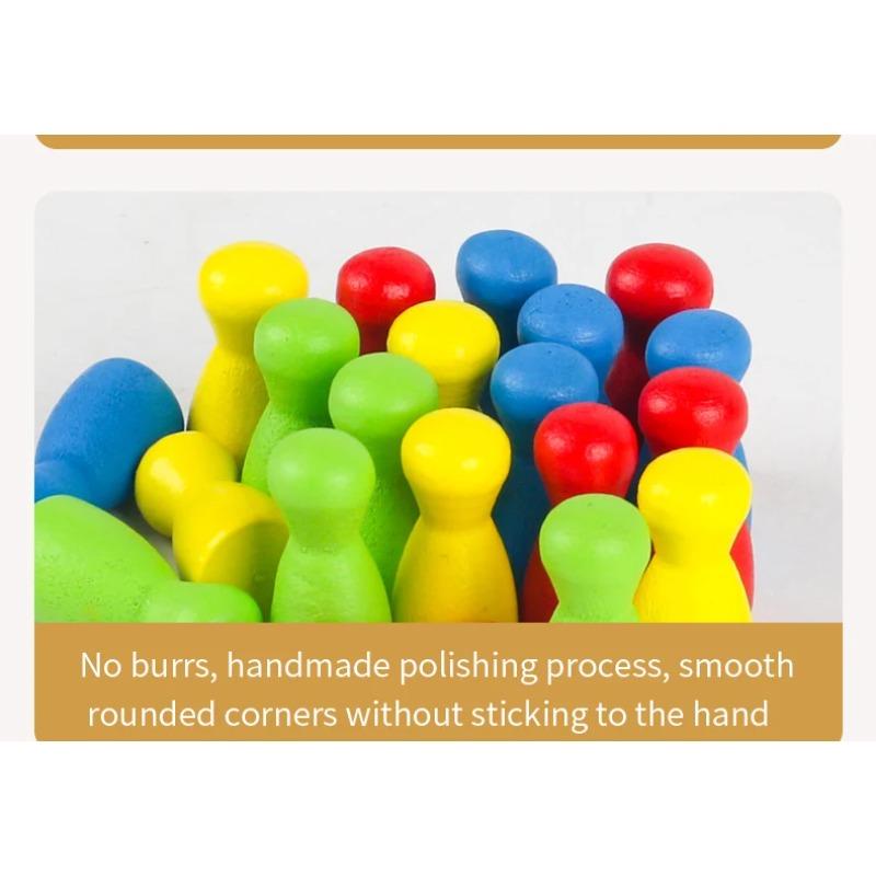 Kid Chain Triangle Chess Social Board Game Battle Chess Game Wooden Toy for Parent-Phild Interaction Family Party Logic Thinking