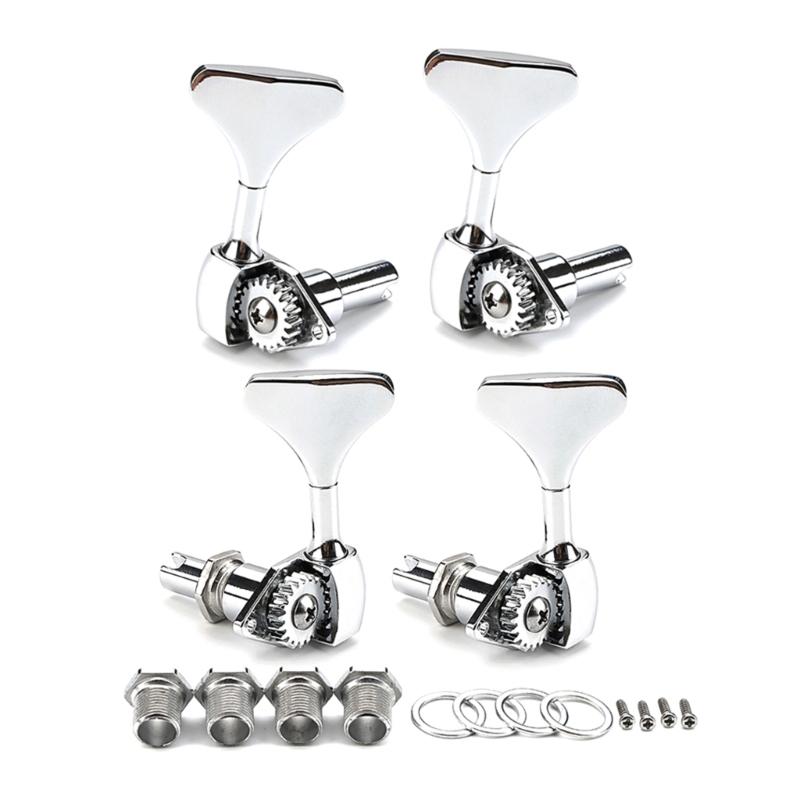 Electric Bass Tuner Peg 4 String Bass Machine Head Knobs Open Gear Bass Tuning Pegs for Electric Guitar Bass Hardware серебряный