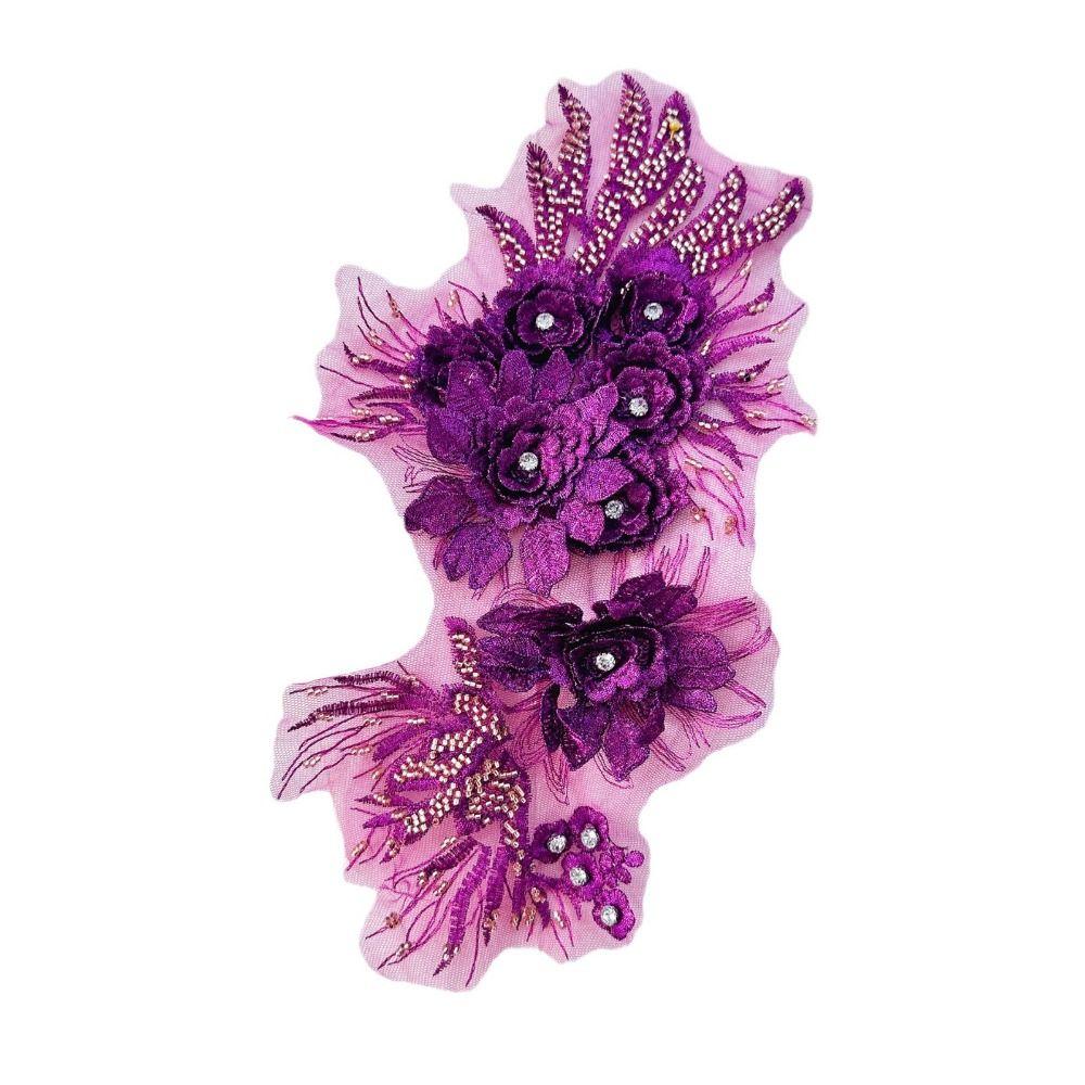 

Страза Одежда Нашивка Красочные Аппликации для Одежды Аксессуар для Одежды Нашивка с Бисером в Виде Цветка Женская фиолетовый