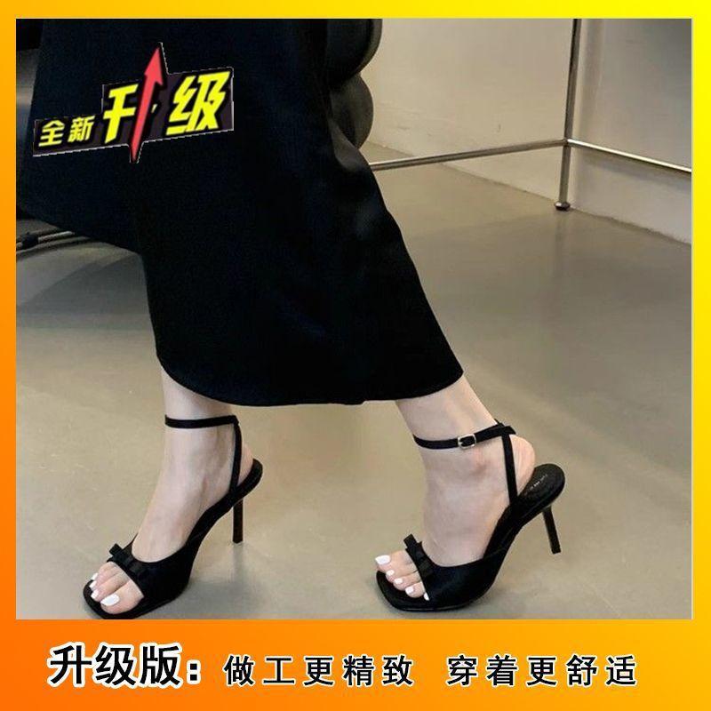 

С юбкой бант туфли на высоком каблуке 2025 лето новый французский высококлассный темперамент тонкий каблук с сандалиями женщины 40