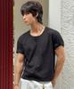 SIGNATURE Crop U-Neck Short Sleeve T-Shirt [Black]