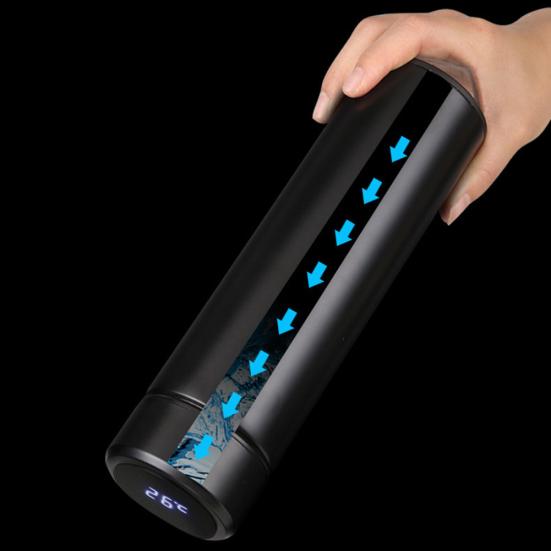 500ml Temperature Display Stainless Steel Touch Screen Thermal Water Bottle Cup