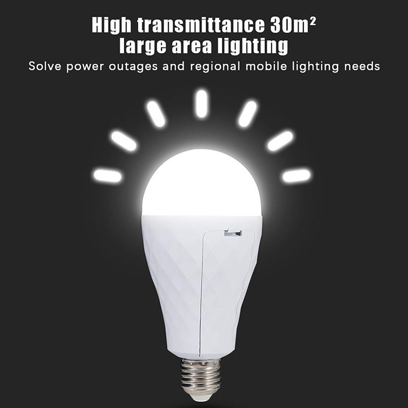 Led Rechargeable Emergency Bulb Illuminates During Power Outages And When Wet Dual-Battery Removable Emergency Bulb