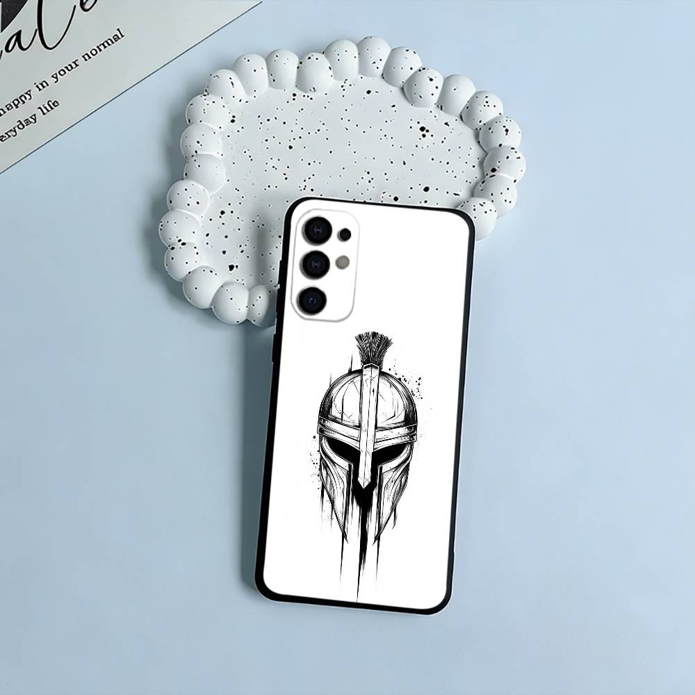 Cool S-Spartan Phone Case For Samsung S25,S24,S21,S22,S23,S30,Ultra,S20,Plus,Fe,Lite,Black Soft Silicone