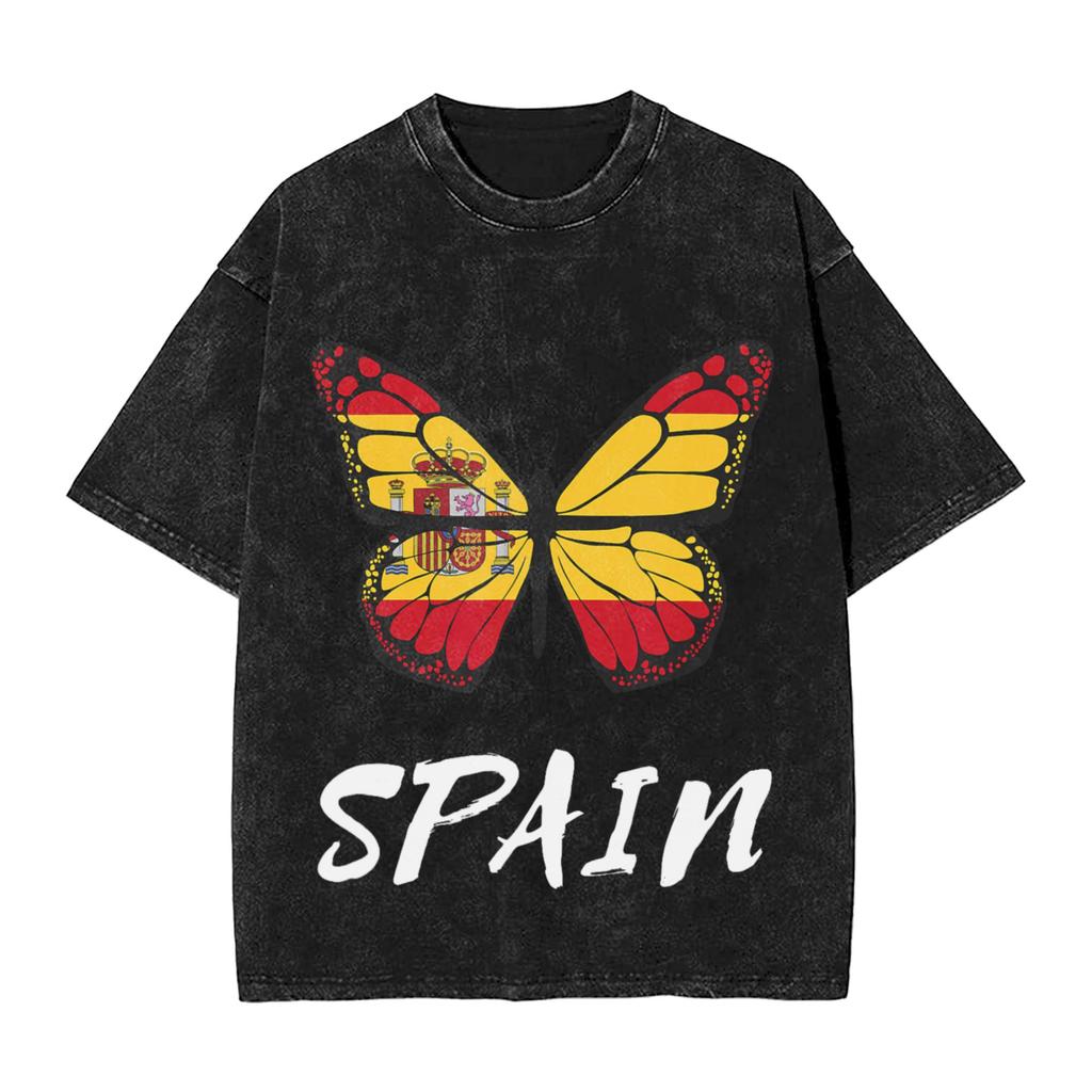 Spain Spanish Flag T Shirt Harajuku T Shirts Short Sleeve Awesome Tops Beach Cotton Breathable Oversized Tees