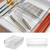 Drawer Compartment Storage Organizer Non Slip 6Pcs Clear Space Saving Transparent Storage Box
