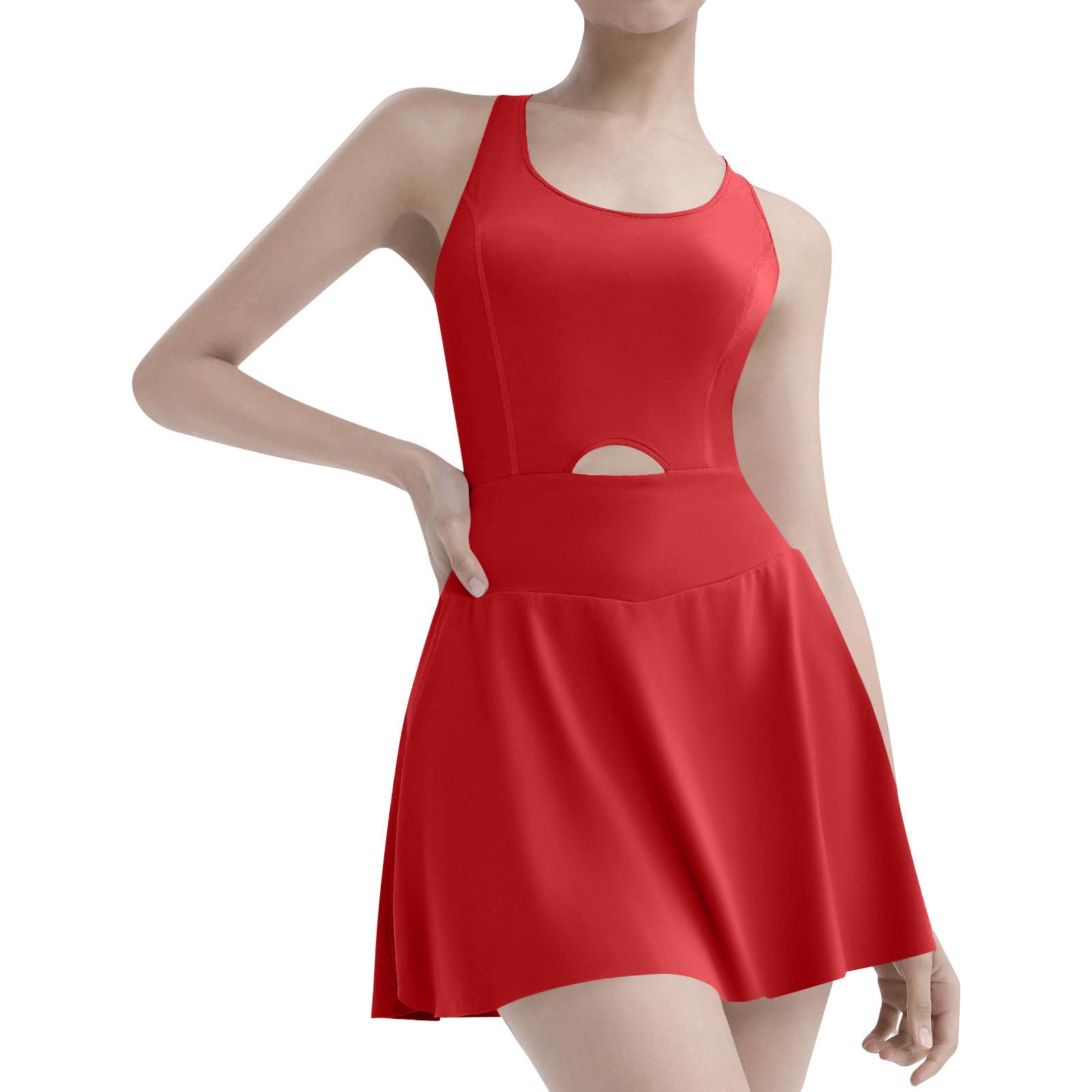 

Женские однотонные спортивные комбинезоны со встроенными шортами, повседневный комбинезон для тренировок, спортивный комбинезон без рукавов, отпускная одежда XL красный